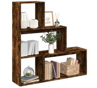 vidaXL Libreria Divisoria 3Ripiani Rovere Fumo 123x29x123cm Truciolato