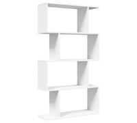 vidaXL Libreria divisoria 4 ripiani 70x24x129 cm bianca in truciolato