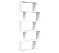 vidaXL Libreria Divisorio 5 Ripiani Bianca 70x24x161 cm in Truciolato, libreria, Mobile Porta Libri, scaffale portaoggetti, Porta Libri