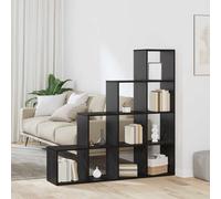 vidaXL Armadio a Scala per Libri - Nero Rovere, 131,5 x 29 cm, in Legno Ingegnerizzato, Finitura Opaca. Spazio Ample, Montaggio Sicuro a Muro, Design Moderno per Soggiorno e Camera da Letto. Assembl