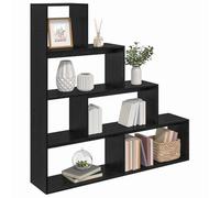 vidaXL Libreria divisoria Rovere Nero 143,5 x 29 x 143,5 cm, Libreria Rettangolare Moderna per Studio, Ampio Spazio di archiviazione, scaffale autoportante, divisore Contemporaneo, unità Decorativa m