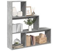 vidaXL Libreria Divisorio 3Piani Grigio Cemento 123x29x123 Truciolato