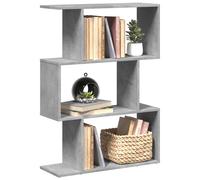 vidaXL Libreria Divisorio 3Piani Grigio Cemento 70x24x97 cm Truciolato, libreria, Mobile Porta Libri, scaffale portaoggetti, Porta Libri