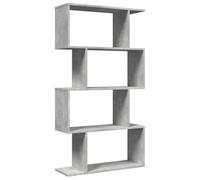 vidaXL Libreria Divisorio 4 Ripiani Grigio 70x24x129 cm Truciolato