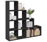 vidaXL Libreria Divisorio 4 Ripiani Nera 131,5x29x131,5 cm Truciolato
