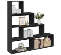 vidaXL Libreria Divisorio 4 Ripiani Nera 143,5x29x143,5 cm Truciolato