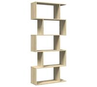 vidaXL Libreria Divisorio 5 Ripiani Sonoma 70x24x161 cm in Truciolato, libreria, Mobile Porta Libri, scaffale portaoggetti, Porta Libri