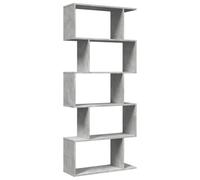 vidaXL Libreria Divisorio 5Piani Grigio Cemento 70x24x161cm Truciolato, libreria, Mobile Porta Libri, scaffale portaoggetti, Porta Libri