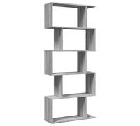 vidaXL Libreria Divisorio 5Piani Grigio Sonoma 70x24x161cm Truciolato, libreria, Mobile Porta Libri, scaffale portaoggetti, Porta Libri