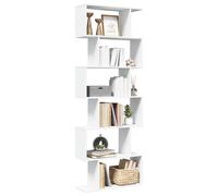 vidaXL Libreria Divisorio 6 Ripiani Bianca 70x24x193 cm in Truciolato, libreria, Mobile Porta Libri, scaffale portaoggetti, Porta Libri