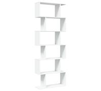 vidaXL Libreria Divisorio 6 Ripiani Bianca 70x24x193 cm in Truciolato, libreria, Mobile Porta Libri, scaffale portaoggetti, Porta Libri