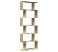vidaXL Libreria Divisorio 6 Ripiani Sonoma 70x24x193 cm in Truciolato, libreria, Mobile Porta Libri, scaffale portaoggetti, Porta Libri