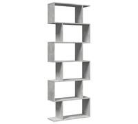 vidaXL Libreria Divisorio 6Piani Grigio Cemento 70x24x193cm Truciolato, libreria, Mobile Porta Libri, scaffale portaoggetti, Porta Libri