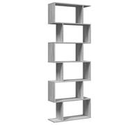 vidaXL Libreria Divisorio 6Piani Grigio Sonoma 70x24x193cm Truciolato, libreria, Mobile Porta Libri, scaffale portaoggetti, Porta Libri