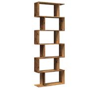 vidaXL Libreria Divisorio 6Ripiani Legno Antico 70x24x193cm Truciolato, libreria, Mobile Porta Libri, scaffale portaoggetti, Porta Libri