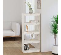 vidaXL Libreria/Divisorio Bianco 60x30x135,5 cm Legno Massello di Pino