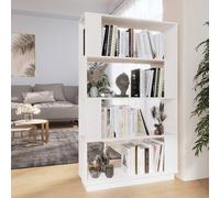 vidaXL Libreria/Divisorio Bianco 80x25x132 cm Legno Massello di Pino