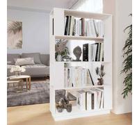 vidaXL Libreria/Divisorio Bianco 80x25x132 cm Legno Massello di Pino