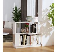 vidaXL Libreria/Divisorio Bianco 80x25x70 cm in Legno Massello di Pino