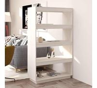 vidaXL Libreria/Divisorio Bianco 80x35x135 cm Legno Massello di Pino