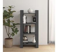 vidaXL Libreria/Divisorio Grigio 60x35x125 cm Legno Massello