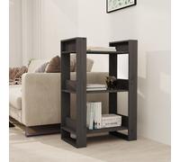 vidaXL Libreria/Divisorio Grigio 60x35x91 cm in Legno Massello di Pino
