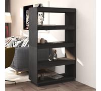 vidaXL Libreria/Divisorio Grigio 80x35x135 cm Legno Massello di Pino