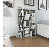 vidaXL Libreria/Divisorio Versatile Moderna Elegante Robusta Scaffali Espositore Parete Attrezzata Grigio Cemento 100x24x140 cm in Multistrato