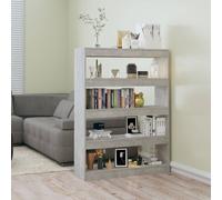 vidaXL Libreria/Divisorio Grigio Cemento 100x30x135 cm