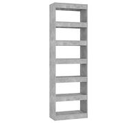 vidaXL Libreria/Divisorio Grigio Cemento 60x30x198 cm