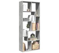 vidaXL Libreria Divisorio Grigio Cemento 67x25x161,5 cm in Truciolato, libreria, Mobile Porta Libri, scaffale portaoggetti, Porta Libri