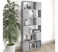 vidaXL Libreria/Divisorio Grigio Cemento 80x24x186 cm in Truciolato