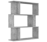 vidaXL Libreria/Divisorio Versatile Classica 3 Scomparti Grandi 6 Vani Piccoli Scaffali Libri Dvd Separè Stanza Grigio Cemento in Truciolato