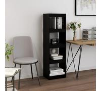 vidaXL Libreria/Divisorio Nero 40x30x135,5 cm in Legno Massello di Pino