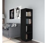 vidaXL Libreria/Divisorio Nero 40x35x135 cm in Legno Massello di Pino