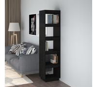 vidaXL Libreria/Divisorio Nero 40x35x167 cm in Legno Massello di Pino