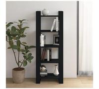 AX Libreria Divisorio Parete Nero Rustico Legno Massello 60x35x160cm Dvd 813893