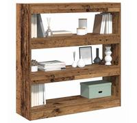 vidaXL Libreria/armadietto rustico-autoportante in legno ingegnerizzato, 100 x 30 x 103,2 cm, finitura invecchiata, colore marrone, perfetto per soggiorno/studio/ufficio domestico