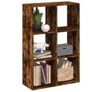 vidaXL Libreria Divisorio Rovere Fumo 69,5x29x103,5cm in Truciolato, libreria, Mobile Porta Libri, scaffale portaoggetti, Porta Libri