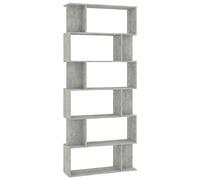 vidaXL Libreria/Divisorio Scaffali Versatile Decorativa Arredo Casa Separè Mensole Libri Espositore Grigio e Cemento 80x24x192 cm in Truciolato