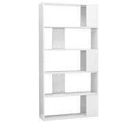 vidaXL Libreria/Divisorio Scaffali Versatile Decorativa Arredo Casa Separè Mensole Libri Espositore Bianco Lucido 80x24x159 cm in Truciolato