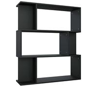 vidaXL Libreria/Divisorio Versatile Classica 3 Scomparti Grandi 6 Vani Piccoli Scaffali Libri DVD Separè Stanza Nero in Truciolato