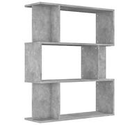 vidaXL Libreria/Divisorio Versatile Classica 3 Scomparti Grandi 6 Vani Piccoli Scaffali Libri Dvd Separè Stanza Grigio Cemento in Truciolato