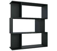 vidaXL Libreria/Divisorio Versatile Classica 3 Scomparti Grandi 6 Vani Piccoli Scaffali Libri DVD Separè Stanza Nero in Truciolato