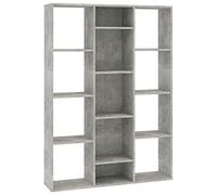 vidaXL Libreria/Divisorio Versatile Moderna Elegante Robusta Scaffali Espositore Parete Attrezzata Grigio Cemento 100x24x140 cm in Multistrato