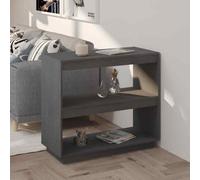 vidaXL Libreria Grigia 80x35x71 cm in Legno Massello di Pino