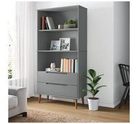 Libreria molde grigia 85x35x170,5 cm in legno massello di pino