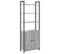 vidaXL Libreria grigia Sonoma 60 x 24 x 161 cm, materiale in legno, Home Office, moderno sistema di scaffalatura, libreria industriale, unità autoportanti, presentazione elegante per arredamento