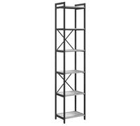 vidaXL Libreria Grigia Sonoma di - 40 x 30 x 188 cm, con scaffali a pioli in Legno ingegnerizzato, Struttura in Acciaio Nero. Ha Uno Stile Industriale, Piedini Regolabili, ed è pensata Solo per Gli
