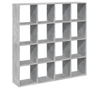 vidaXL Libreria Grigio Cemento 137,5x29x137,5 cm in Legno Multistrato, Mobile Contenitore, scaffale portaoggetti, vetrina, scaffale, scaffalatura